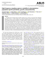 High-frequency sampling captures variability in phytoplankton population-specific periodicity, growth, and productivity