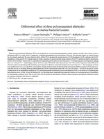 Differential effect of three polyunsaturated aldehydes on marine bacterial isolates