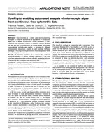 flowPhyto: Enabling automated analysis of microscopic algae from continuous flow cytometric data